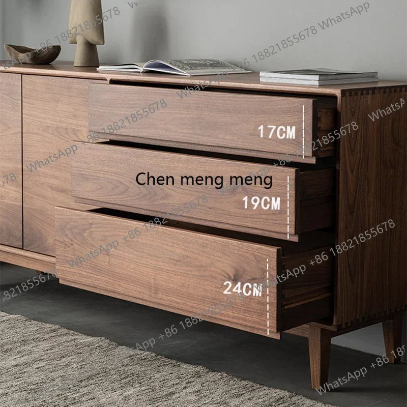 Nordic Black Walnut Sideboard Cabinet Modern Simple Storage Living Room Cabinets Premium Home Furniture Armoires De Salon