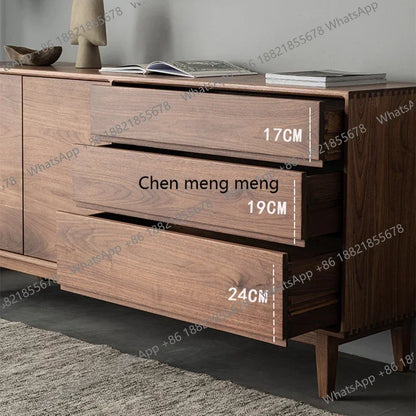 Nordic Black Walnut Sideboard Cabinet Modern Simple Storage Living Room Cabinets Premium Home Furniture Armoires De Salon