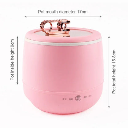 DMWD Multifunctional Electric Rice Cooker Hotpot Skillet Soup Porridge Stew Shabu Non-stick Ceramic Pot Food Meal Steamer Heater