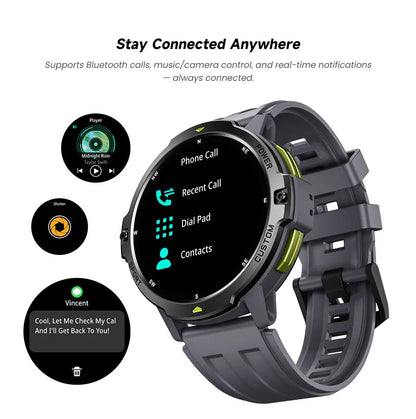 2025 NEW GPS Smart Watch 1.46'' AMOLED Display Built-in Compass Barometric Altimeter 5ATM 580mAh Battery Sports Smartwatch Men