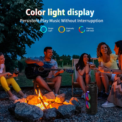 Large Square Dance Portable Bluetooth Speaker LED Colorful Light Soundbar Column KTV Soundbox Wireless Subwoofer HiFi Boombox