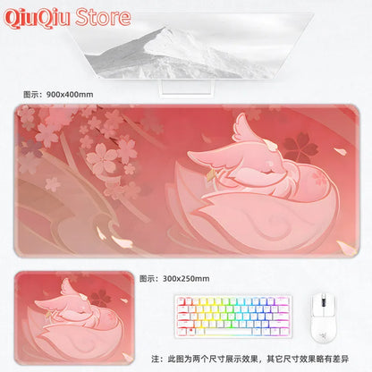 Genshin Impact Postcard Mouse Pad Large Custom Computer Keyboard Game Pads Home Office Desktop Mat
