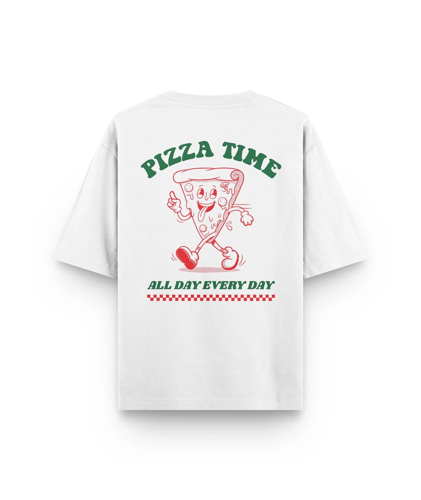 Men Cotton T-Shirt Funny Pizza Time graphic print T Shirt Unisex O-neck short-sleeved Tee Oversized casual Tshirts streetwear