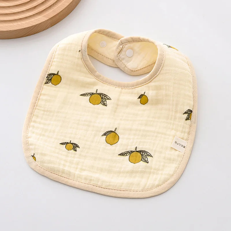 3 Pieces of A-class Pure Cotton Gauze Breathable Baby Pacifier Summer Soft Petal Baby Printed Saliva Drool Towel