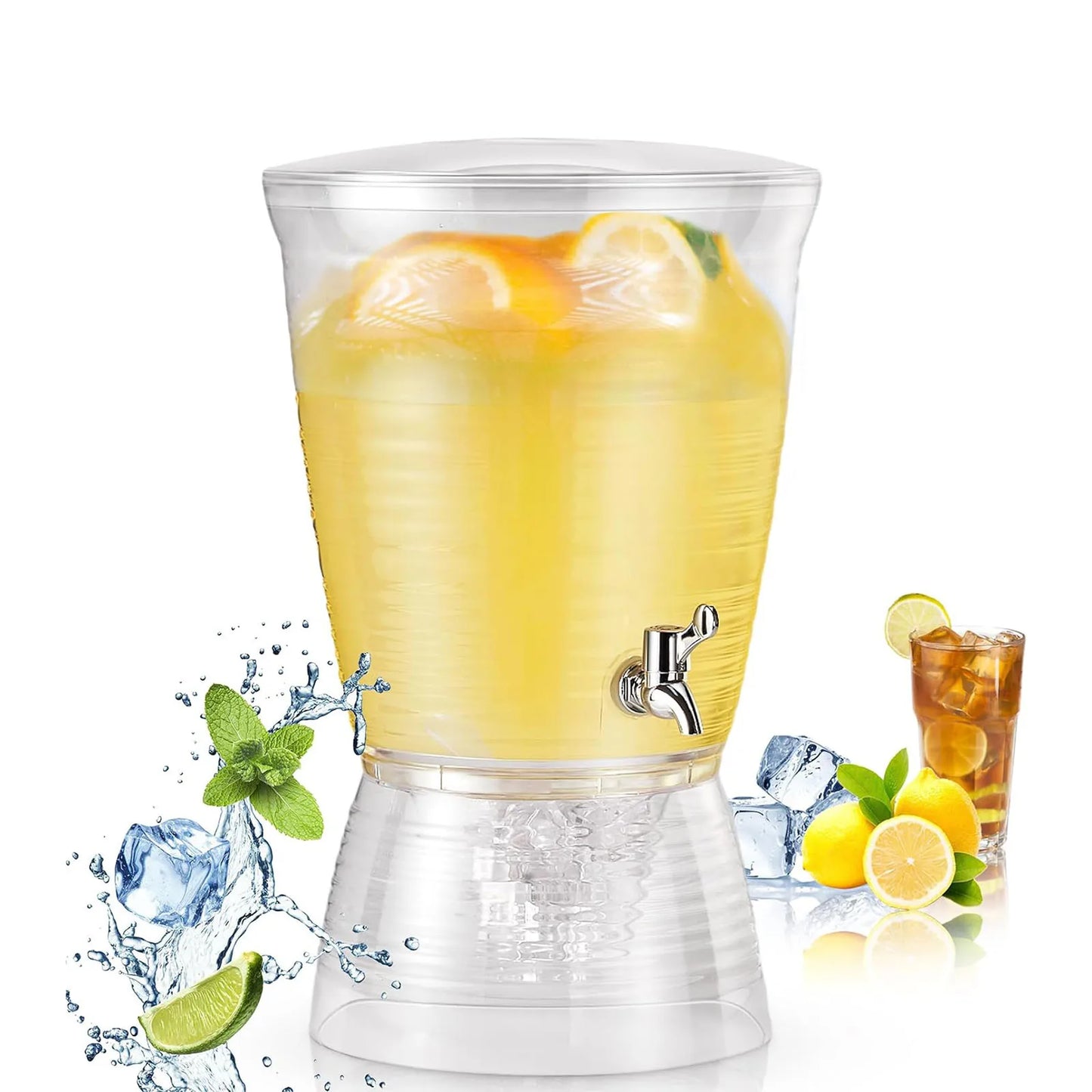 10L Iced Juice Container Large Capacity Lemon Beverage Cold Water Kettle Summer Beer Dispenser for Home Kitchen Bar Party KTV