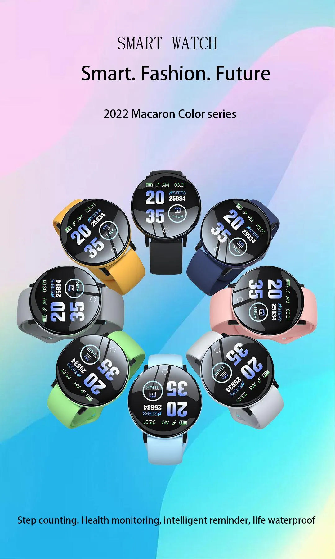 2025 New D18 Multifunctional Smart Watch Men & Women Bluetooth Connected Phone Music Fitness Sports Bracelet Sleep Monitor watch