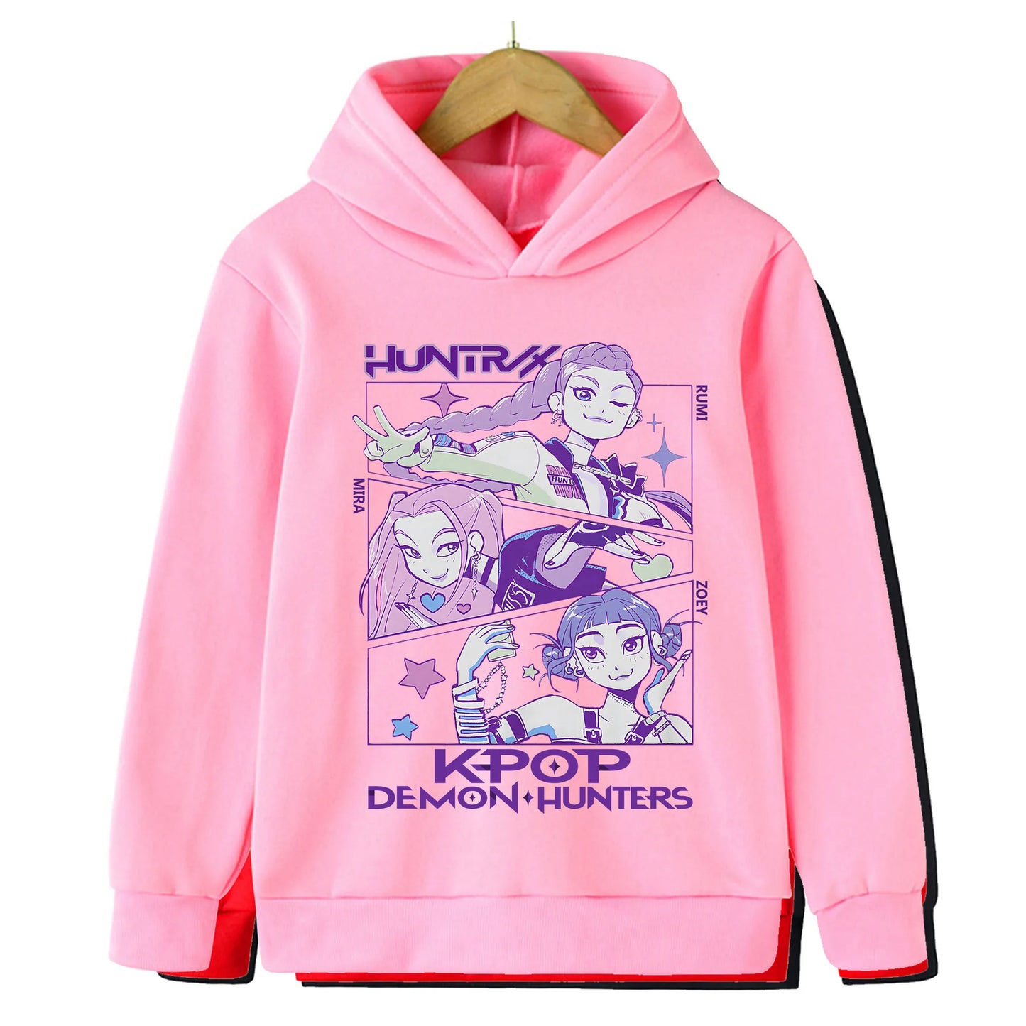 2025 Movie KPop Demon Hunters Cartoon Girls Boys Hoodies Children's Korean Wave Print Fashion Casual Tops Casual Girls Clothing