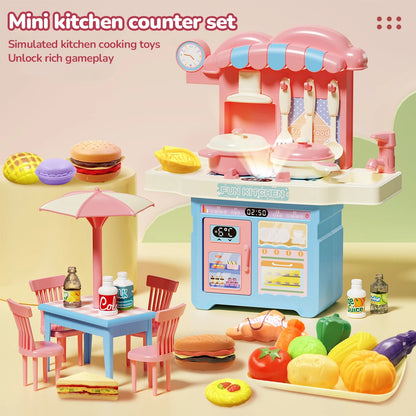 Simulated Kitchen Toy Play Set Miniature Food Pretend Play House Appliance Laundry Cookware Children Role-Playing Toys Girl Game