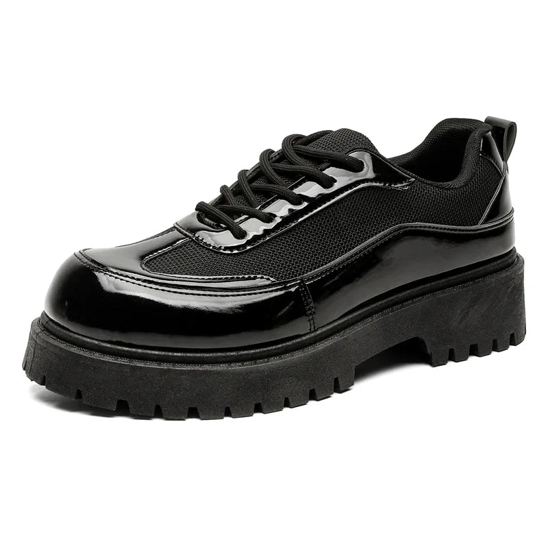Shoes for Men High Quality Trend Casual Shoes Men Leather Original British Thick Sole Comfort Derby Shoes Sneaker Zapatos Hombre