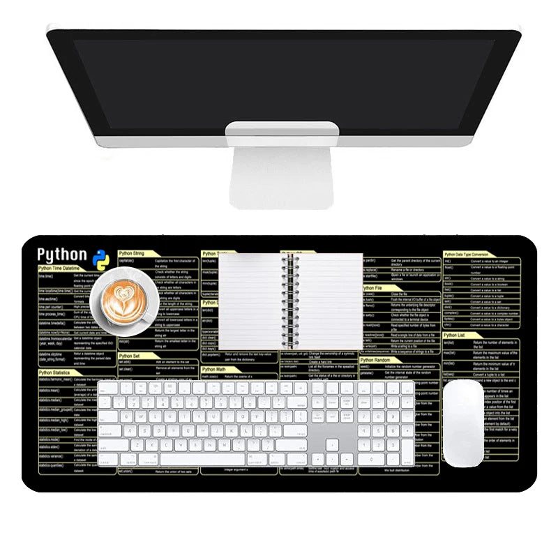 Python Patterns Leather Desk Pad Mouse Protector Non-Slip Large Mouse Pad Home &Office Desk Mat PU Leather Laptop Desk Pad
