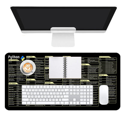 Python Patterns Leather Desk Pad Mouse Protector Non-Slip Large Mouse Pad Home &Office Desk Mat PU Leather Laptop Desk Pad
