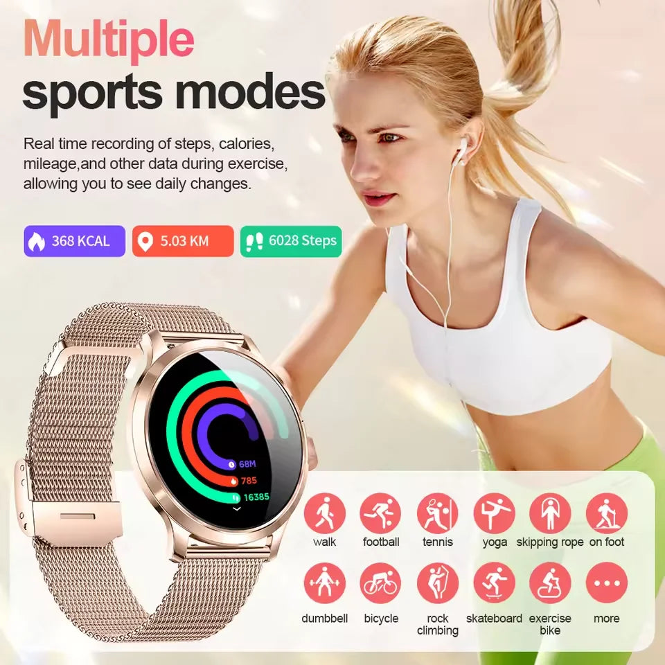 2025 New Smart Watch For Women Gift 1.32 Inch Full Touch Screen Sports Fitness Watches Bluetooth Calls Digital Smartwatch Ladies