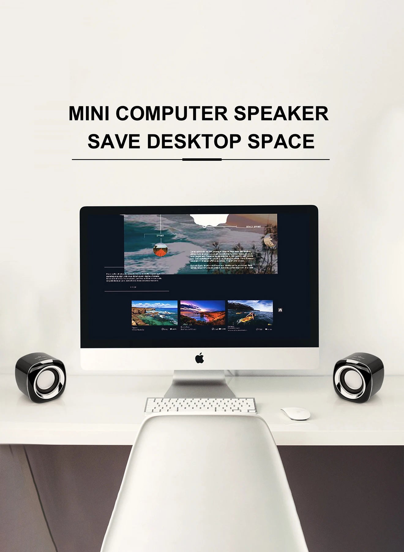 Computer Speakers, 6W PC Powered Speakers USB Speaker Monitor Speakers for Desktop Computer/PC/Laptop Gaming Speaker