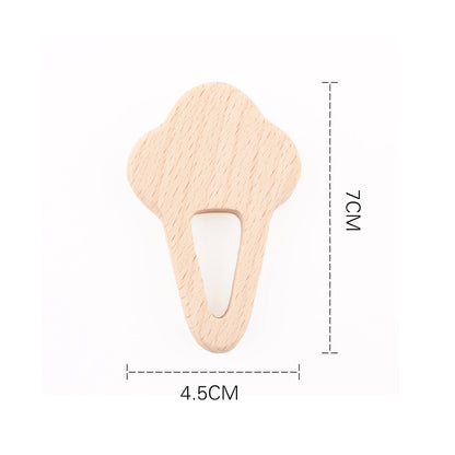 10pc Baby Wooden Teether Beech Bee Pacifier Teeth Pendant Wooden Baby Gym Toys Montessori Animals Baby Products Newborn Gift Kid