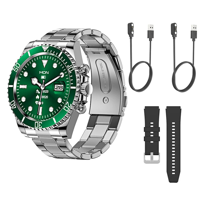 Smart Watch Man Smartwatch AW12 high-end luxury 2024 Android IOS Korean Support Steel Connected Replica Miltary pk gts4 global