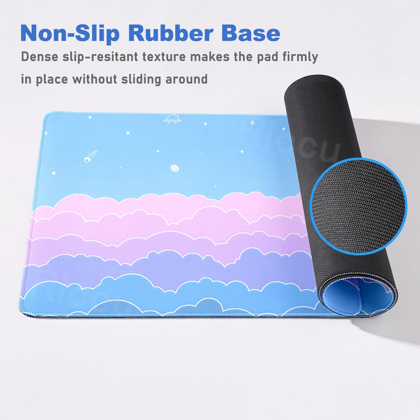 Skyscape Large Mouse Pad Pastel Purple Clouds Minimalist Mousepad Gamer Laptop Deskpad Office Accessory Desk Mat Cabinet Setup