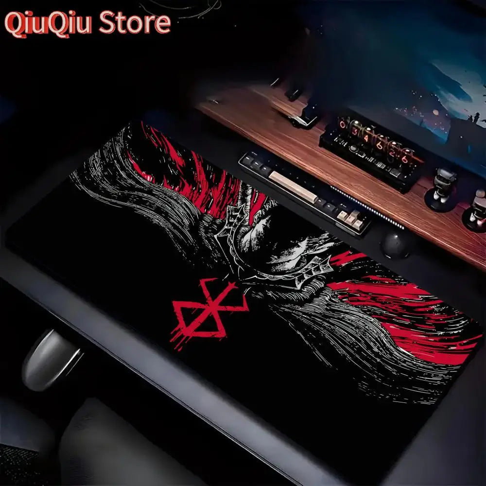 Berserk Guts Anime Mouse Pad Large Computer Office Game Table Mats XXL Rubber Anti-slip Gaming Keyboard Mousepads Long Desk Pads