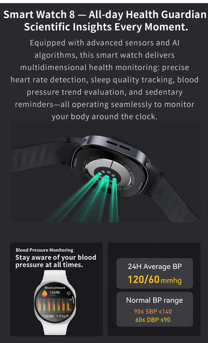 2025 Watch GPS Track Smart Watches For Men Women Sport Heart Rate Bluetooth Call NFC IP68 Waterproof Compass Smartwatch 8 Mini