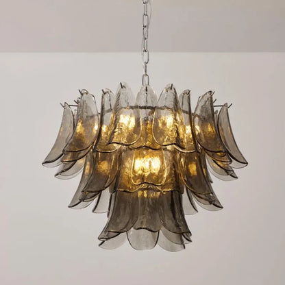 Murano Gray Glass Artistic Shell Design Indoor Led Chandelier Lamps For Bedroom Living Dining Room Home Decor Lighting