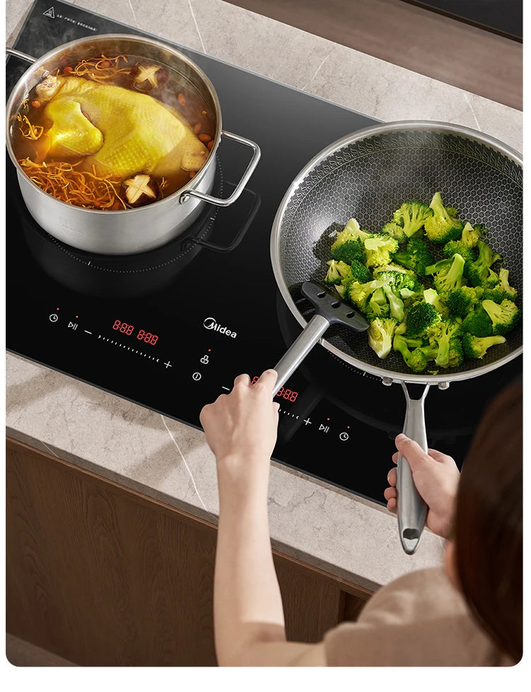 3500W High Power Embedded Induction Cooker Double Burner Smart Touch Control Electric Stove Plaque De Cuisson Gaz