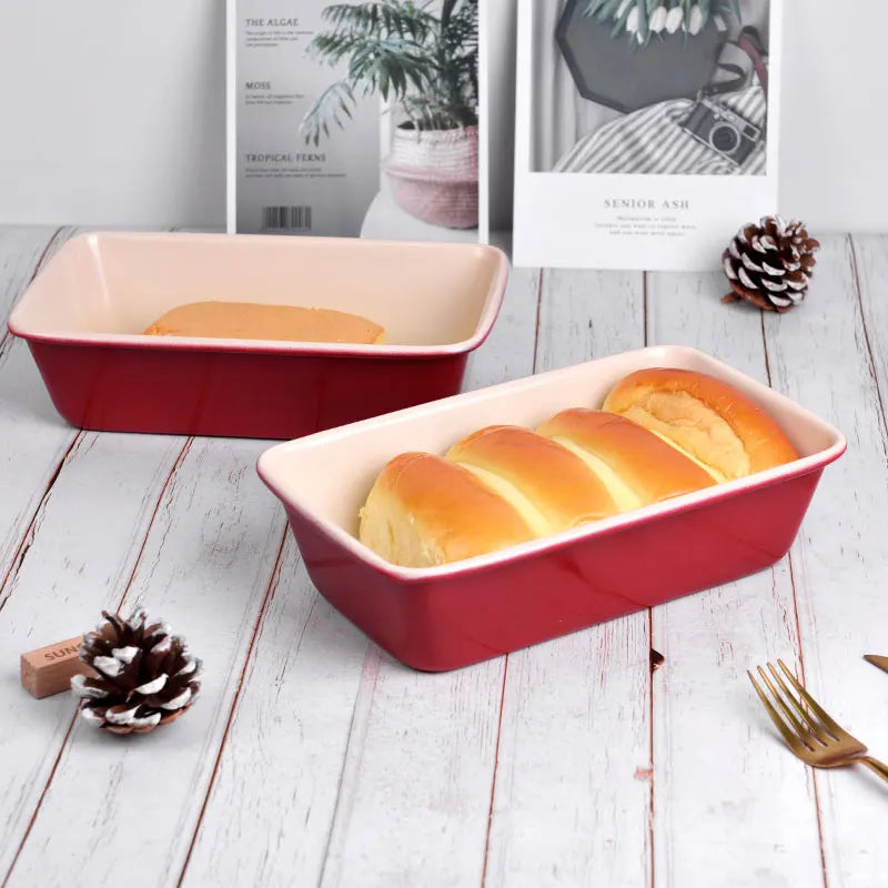 2 LBS Loaf Pan Two-tone Coating Bread Buns Cake Baking Mold Tin Shape Tool for Pastry Cooking Supplies
