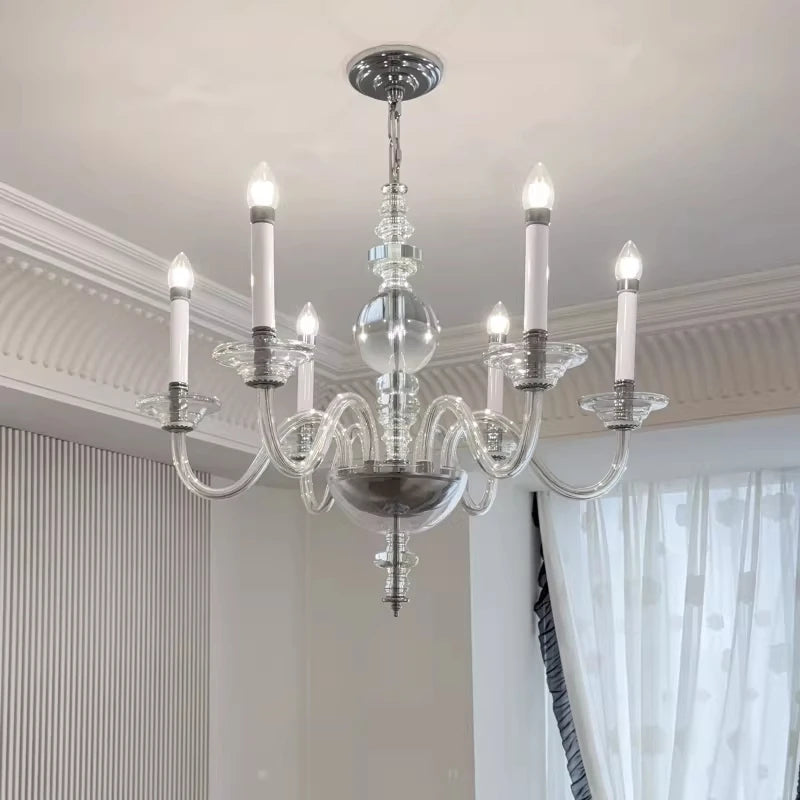 French Medieval Style Glass Crystal Candle Chandeliers Living Room Art Decor E14 Pendant Lights Lighting Bedroom Hanging Lamps
