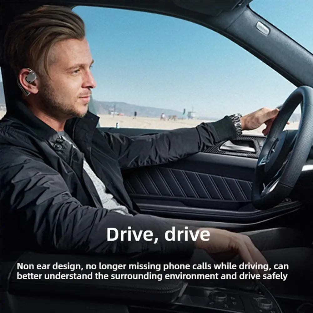 Wireless Bluetooth Headphones Bluetooth Headset With Led Display Right Ear In Ear Earphones Noise Canceling Headset For Driving