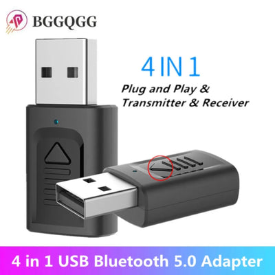 4 in 1 USB Bluetooth 5.0 Audio Receiver Transmitter Adapter RCA 3.5mm Jack for PC TV Headphones Home Car Stereo Sound System