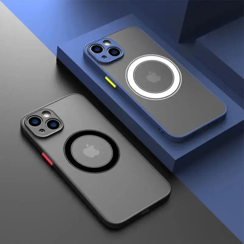 Luxury Matte Armor Magnetic For Magsafe Wireless Charge Case For iPhone 15 16 14 13 11 12 Pro Max Mini Plus XS X XR Cover funda