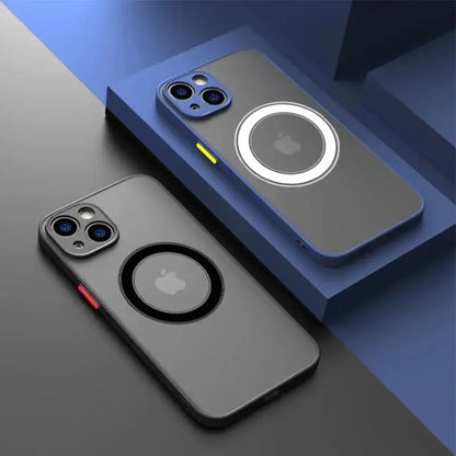 Luxury Matte Armor Magnetic For Magsafe Wireless Charge Case For iPhone 15 16 14 13 11 12 Pro Max Mini Plus XS X XR Cover funda