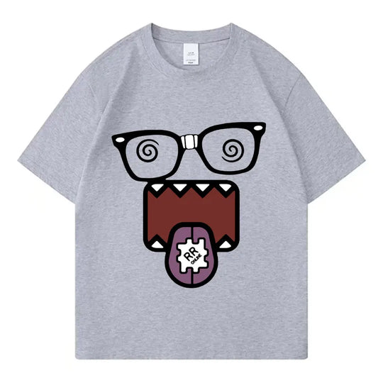 Domo Kun Funny Meme T Shirts Men's Women Clothes Classic Cotton Casual Tee Shirts Short Sleeve Oversized T-shirt Tops Streetwear