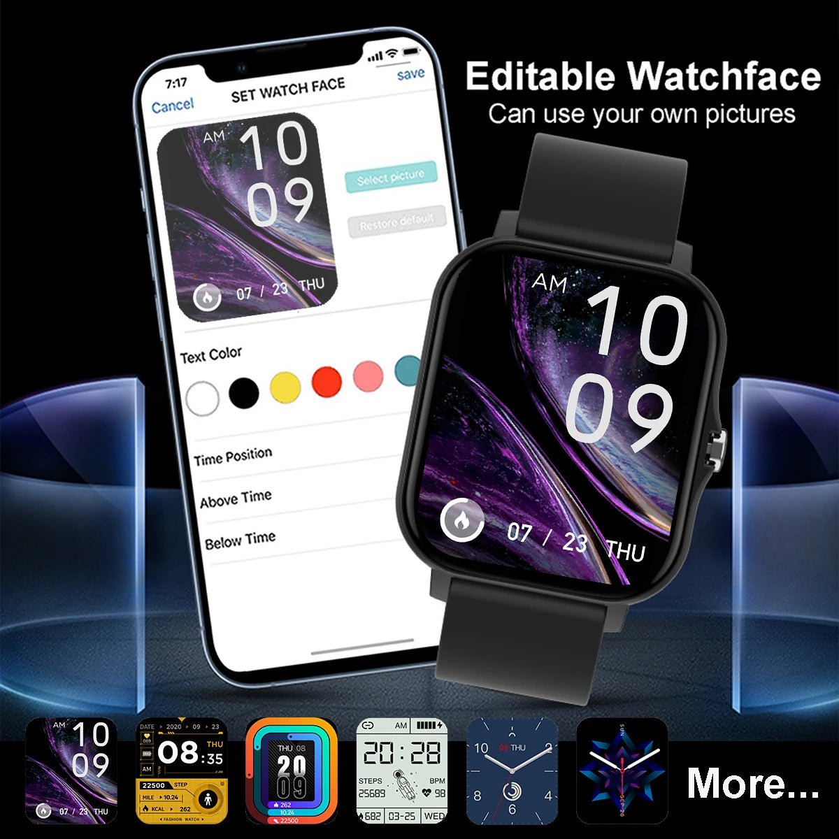 2025 Smart Watch 2.01‘’ Full Touch Amoled BT Call Sport Waterproof Watches Heart Rate Blood Pressure SmartWatch for Men Women