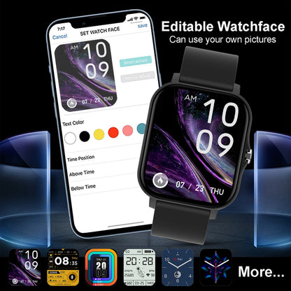 2025 Smart Watch 2.01‘’ Full Touch Amoled BT Call Sport Waterproof Watches Heart Rate Blood Pressure SmartWatch for Men Women