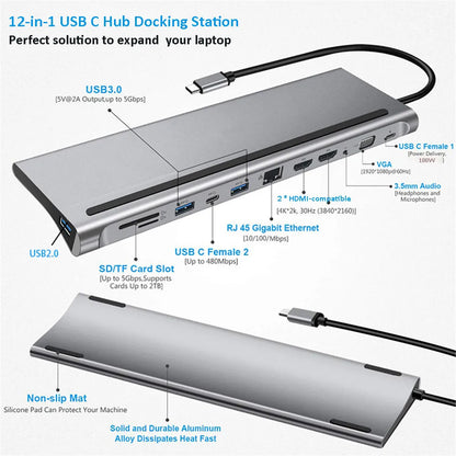 MZX USB Multi-hub Docking Station Type C Multi Hub Extension A HDMI-compatible Rj45 Pro Adapter Dock for Macbook Mac Mini Laptop