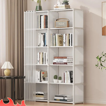 Multi Layer Storage Rack Home Bedroom Floor To Ceiling Dust-proof Simple Wardrobe Display Cabinet No Need for Drilling Holes