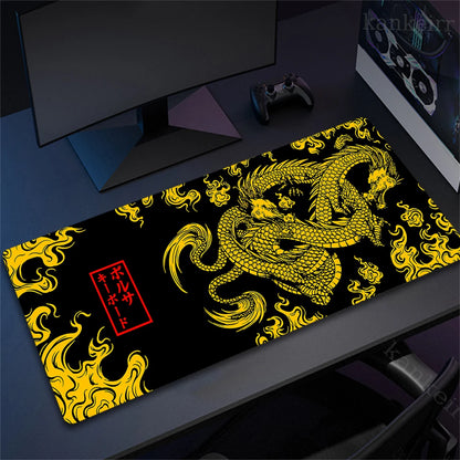 80x30cm Lock Edge Keyboard Pads Large Office Non-Slip Computer Mouse Pad Japanese Art Dragon Deskmat Gamer Custom Home Mousepad