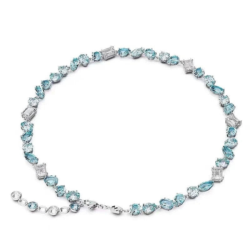 YEEVAA Candy Colorful Imitation Crystal Dopamine Unique Design Choker Necklace Bracelet Earrings, Jewelry for Women Bridal Gift