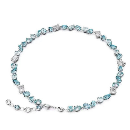 YEEVAA Candy Colorful Imitation Crystal Dopamine Unique Design Choker Necklace Bracelet Earrings, Jewelry for Women Bridal Gift