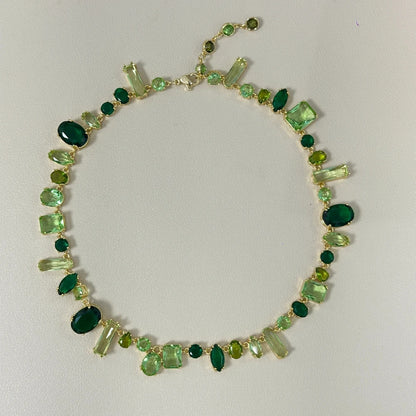 YEEVAA Candy Colorful Imitation Crystal Dopamine Unique Design Choker Necklace Bracelet Earrings, Jewelry for Women Bridal Gift
