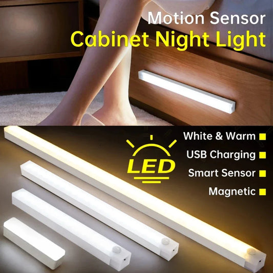Kitchen Usb Rechargeable Led Lamp LED Night Light With Motion Sensor Cupboard for Cabinets Home and Decoration Lights Wardrobe
