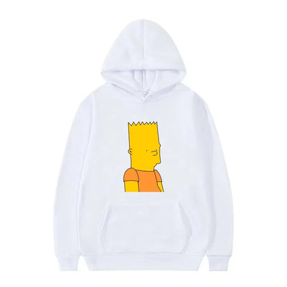 Disney The Simpsons Funny Pattern Casual Hooded Tops Men Woman Loose Comfortable Winter Black Sports Pullovers Fashion Clothing