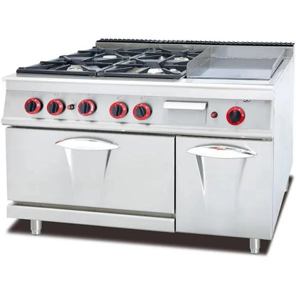 Double Oven Gas Ranges With 4  Burners Factory Sale Bakery Gas Cooker Gas Range With Oven customized