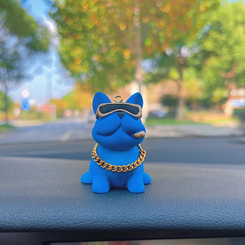 Wear-resistant Bulldog Car Ornaments Feel Comfortable Resin Material Car Dashboard Decoration Car Accessories Interior Decor