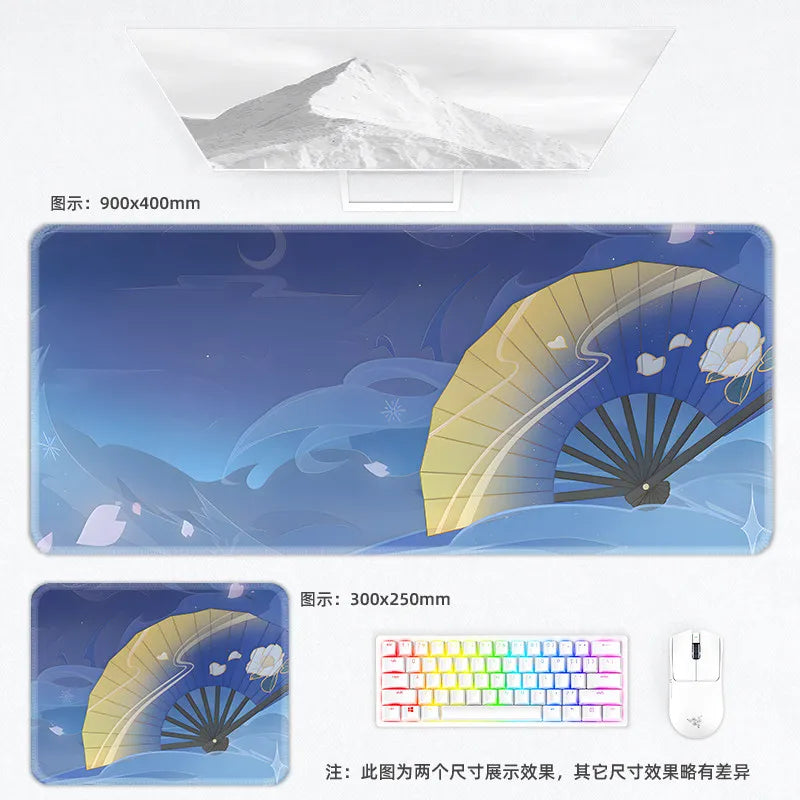 Genshin Impact Postcard Mouse Pad Large Custom Computer Keyboard Game Pads Home Office Desktop Mat