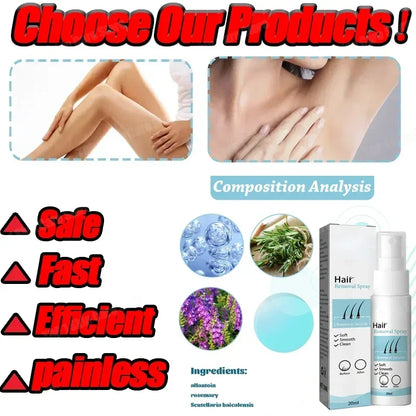 Quick hair removal cream, painless hair growth inhibitor, permanent hair removal for arms, armpits, legs, men's and women's