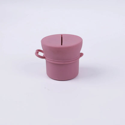 Portable Silicone Cup with Handle Food Grade Easy Clean Travel Mug BPA Free Leak Proof Drinking Cup for Outdoor Office
