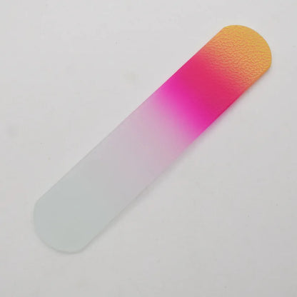 1pc Gradient Handle Glass Crystal Foot File Remove Dead Skin Calluses Pedicure Tool Quick Foot Smooth Beautification Care Tools