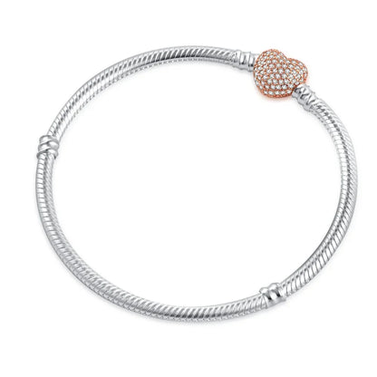 2025 New Disney Mickey Mouse Spider Man Heart Clip Original 925 Silver Plated Bracelet Love Buckle Bead Decoration DIY Women's