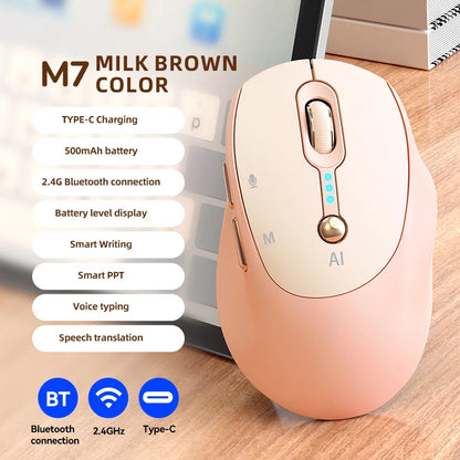 NEW AI Mouse Voice Intelligent Bluetooth 2.4G Wireless Type-C Charging Voice Input Writing Translation Tablet Laptop Quick input