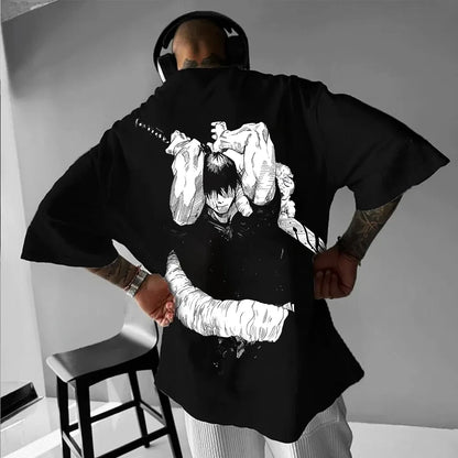Fushiguro Toji Jujutsu Kaisen Anime Summer T-shirt Men Women Oversized Harajuku Casual Fitness Retro Loose Short Sleeves Y2k Top
